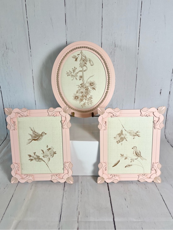 Lambs & Ivy Other - Lambs & Ivy Little Princess Nursery Wall Decor Set 3pc Pink Cream Bird Floral